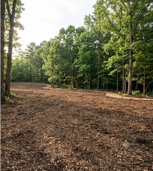 The same property after forestry mulching, open and clean as a park
